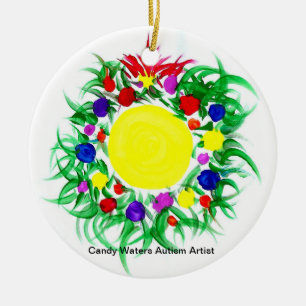 Candy Vatten Autism Artist Julgransprydnad Keramik