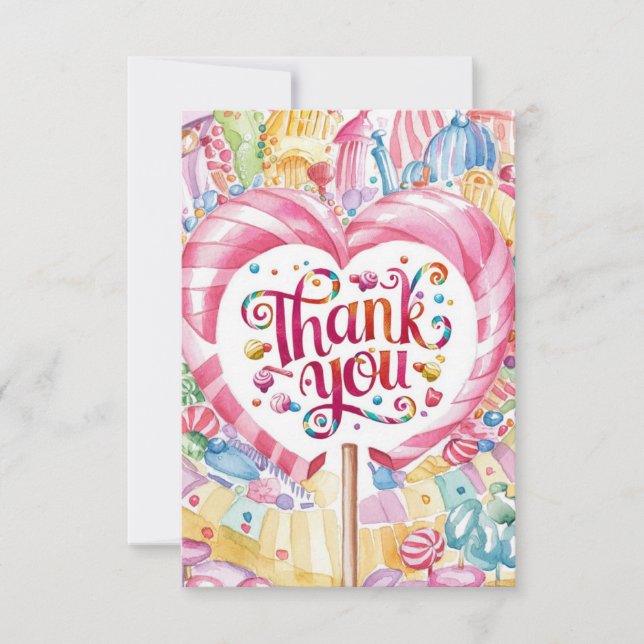 Candy Wonderland Candyland tack du kort (Framsida)