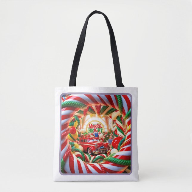 Candy Wonderland Helgdag Tote Bag - Medium Tygkasse (Framsida)
