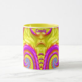 CANDY ~ Zany 3D ~ Lila Rosa Blue Gult Mugg