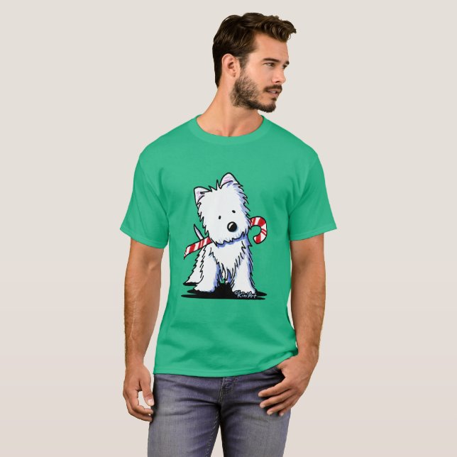 Candycane Cutie Westie Tröja (Hel framsida)