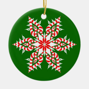 Candycane grön Snowflake - julprydnad Julgransprydnad Keramik
