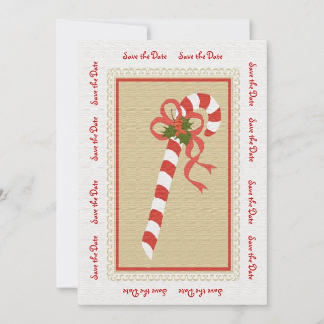 Candycane Save the Date Invitiation/Notice Inbjudningar (Framsida)