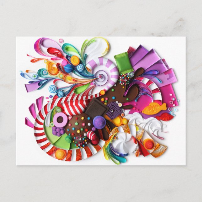 CandyCrush-inspirerat vykort (Framsida)