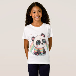 Candyfärgad Panda Seriet-shirt Design T Shirt