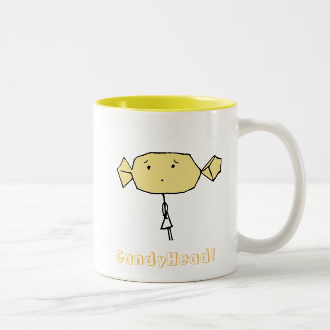 CandyHead oh? Mugggult Två-Tonad Mugg (Höger)