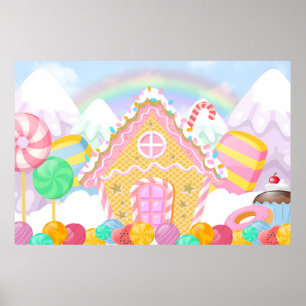Candyland-bakgrund Candyland-tema bakgrund Poster