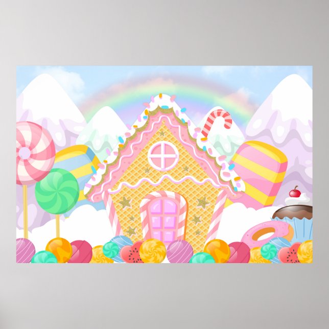 Candyland Bakgrund  Candyland Tema bakgrund Poster (Framsidan)
