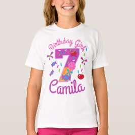Candyland Birthday Girl 7 lollipop T Shirt
