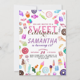 Candyland Birthday Inbjudningar