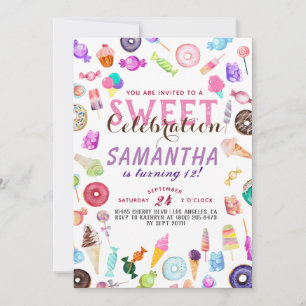 Candyland Birthday Inbjudningar