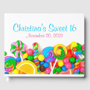 Candyland Candy Theme Sweet 16 Guest Bok