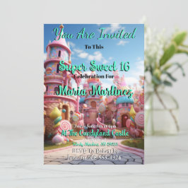 Candyland Castle Sweet 16 inbjudningar