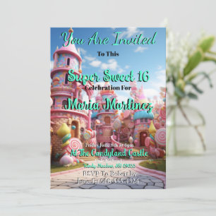 Candyland Castle Sweet 16 inbjudningar