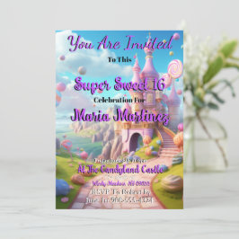 Candyland Castle Sweet 16 Inviations Inbjudningar