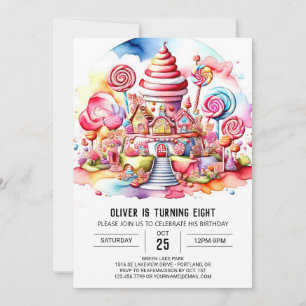 Candyland Charm Birthday Inbjudningar