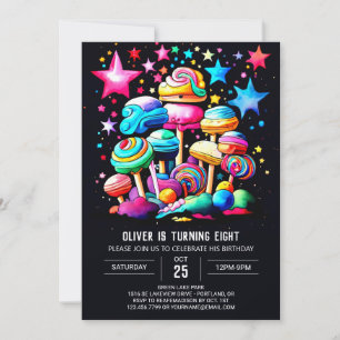 Candyland Editable Birthday Inbjudningar