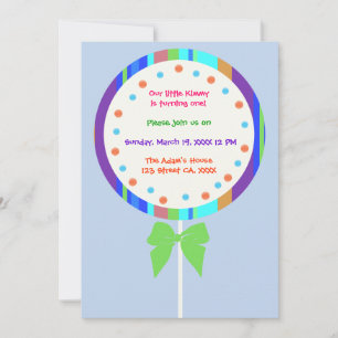 Candyland Lollipop Birthday-inbjudningar Inbjudningar