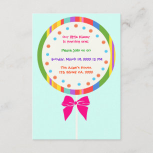 Candyland Lollipop Birthday-inbjudningar Inbjudningar