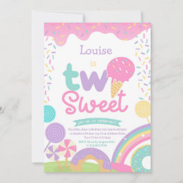 Candyland och iskräm, två sötsaker, andra födelsed inbjudningar