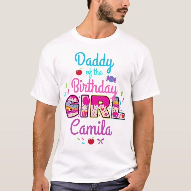 Candyland pappa of the Birthday Girl | Lollipop T Shirt (Framsida)