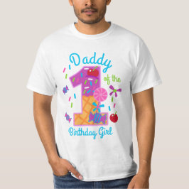 Candyland pappa till första födelsedagslollipop t shirt
