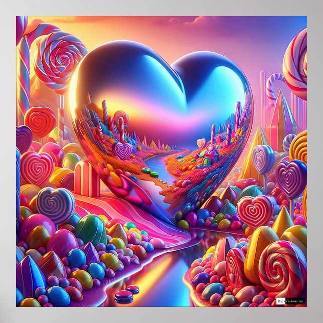 Candyland Pinball Heart Poster (Framsidan)