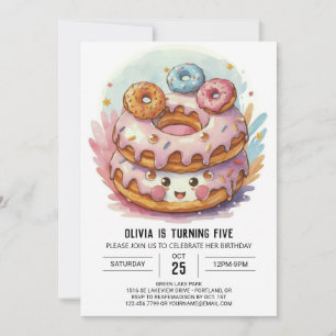 Candyland Sprinkles Donuts Birthday Inbjudningar
