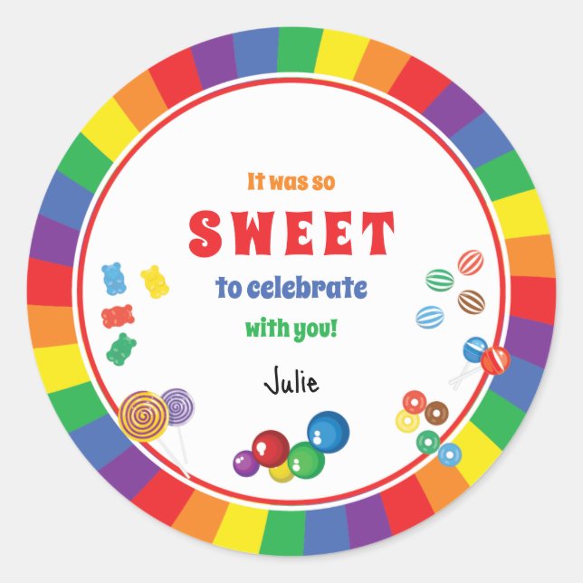 Candyland Stickers Runt Klistermärke (Framsida)