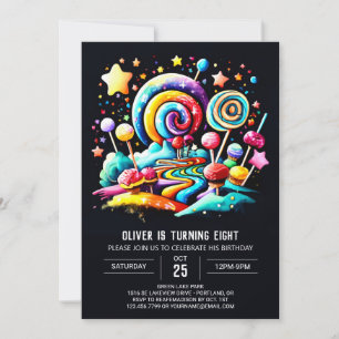Candyland Stollig Birthday Inbjudningar