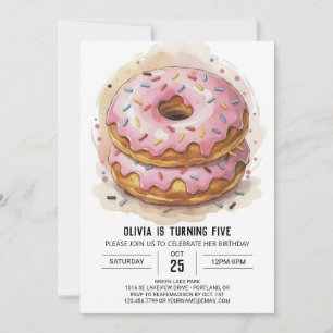Candyland Sweets Donuts Birthday Inbjudningar