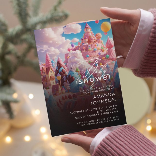 Candyland World Babydusch-inbjudan Inbjudningar (Skapare uppladdad)