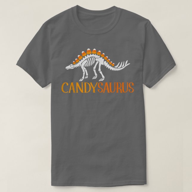 Candysaurus Lazy Halloween Costume Funny Dinosaur  T Shirt (Design framsida)