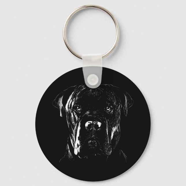Cane Corso Art: Italiensk mastiff Nyckelring (Framsida)