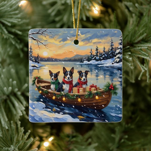 Cane Corso Christmas Boat Holiday Julgransprydnad Keramik (Träd)