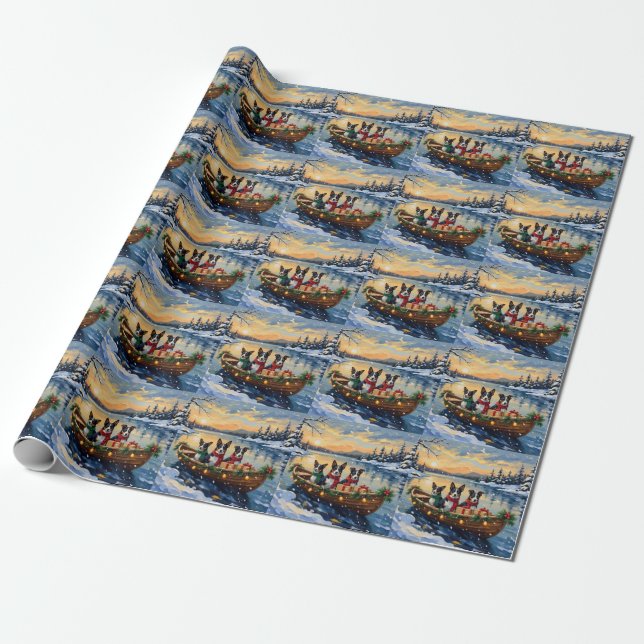 Cane Corso Christmas Boat Holiday Presentpapper (Utrullad)