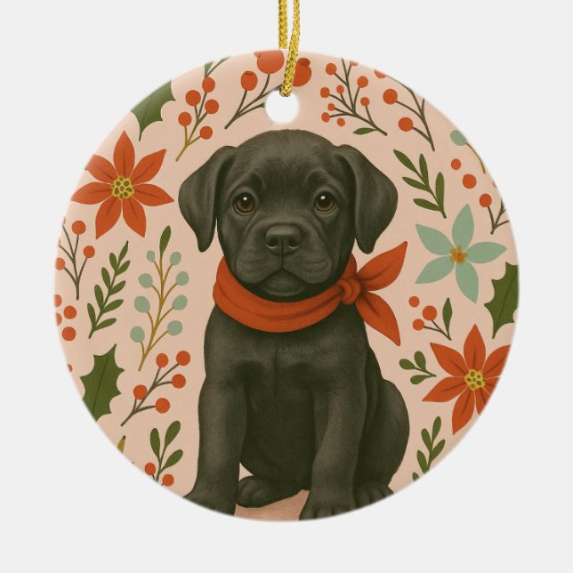 Cane Corso Christmas Julgransprydnad Keramik (Framsidan)