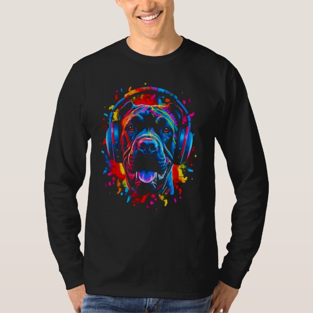 Cane Corso Dog DJ Festival T Shirt (Framsida)
