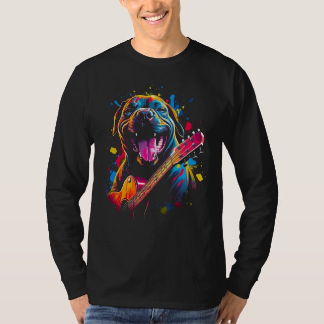 Cane Corso Dog Guitar T Shirt (Framsida)
