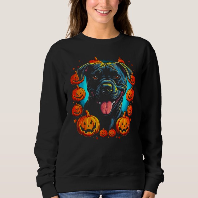 Cane Corso Dog Pumpkin Halloween T Shirt (Framsida)