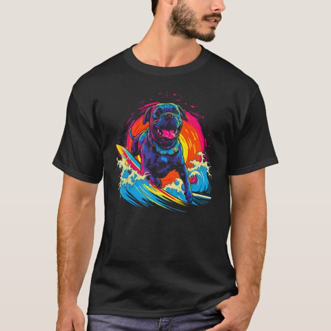 Cane Corso Dog Surfer T Shirt (Framsida)