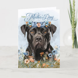 Cane Corso Dog Wildflowers Mother's Day Helgkort