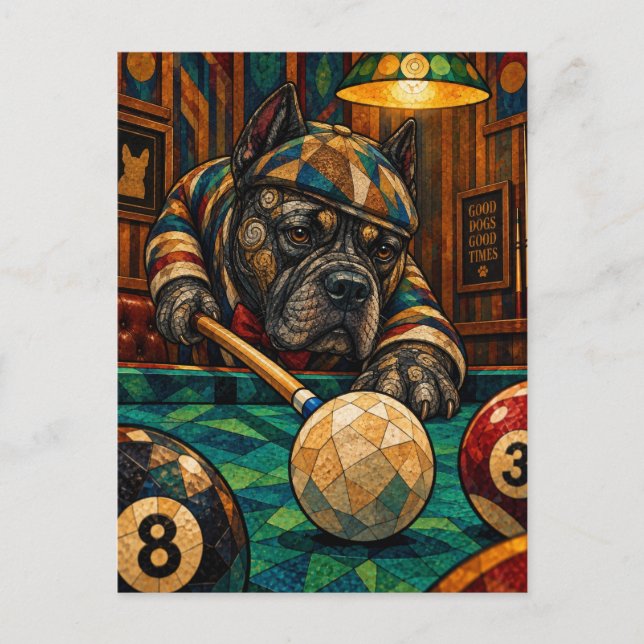 Cane Corso, geometriskt mosaik Vykort (Framsida)