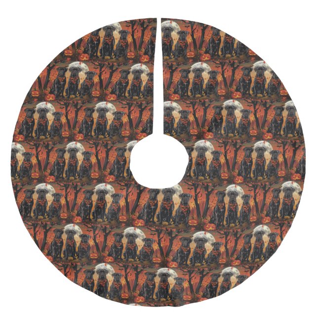 Cane Corso Halloween Kuslig Julgransmatta Borstad Polyester (Framsidan)