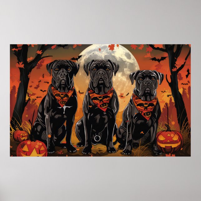 Cane Corso Halloween Kuslig Poster (Framsidan)