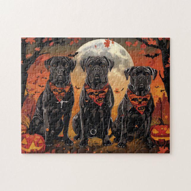 Cane Corso Halloween Kuslig Pussel (Horisontell)