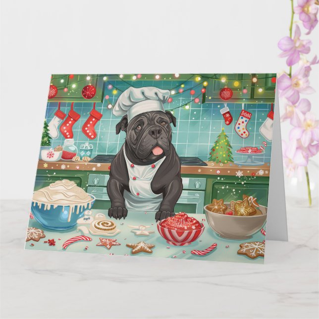 Cane Corso Högbaktning: Festiv Jul Kort (Orkide)