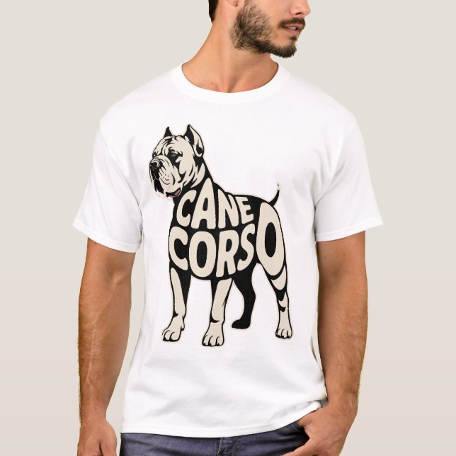 Cane Corso Hund Fet Stil Konst T Shirt (Framsida)