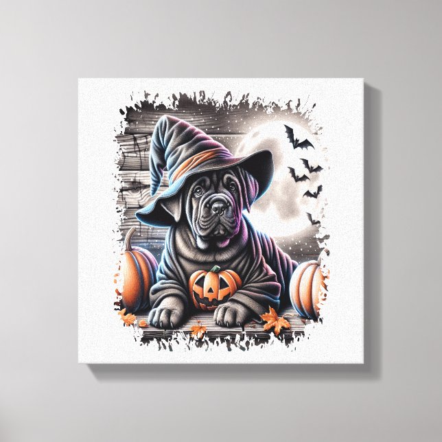 Cane Corso Hund Halloween Canvastryck (Framsida)