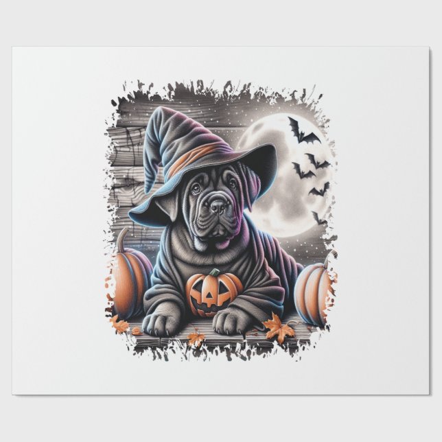Cane Corso Hund Halloween Presentpapper (Platt)
